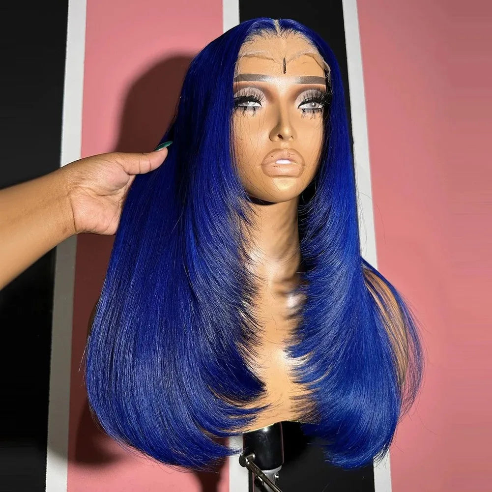 99J Burgundy Red Layered Lace Front Wig