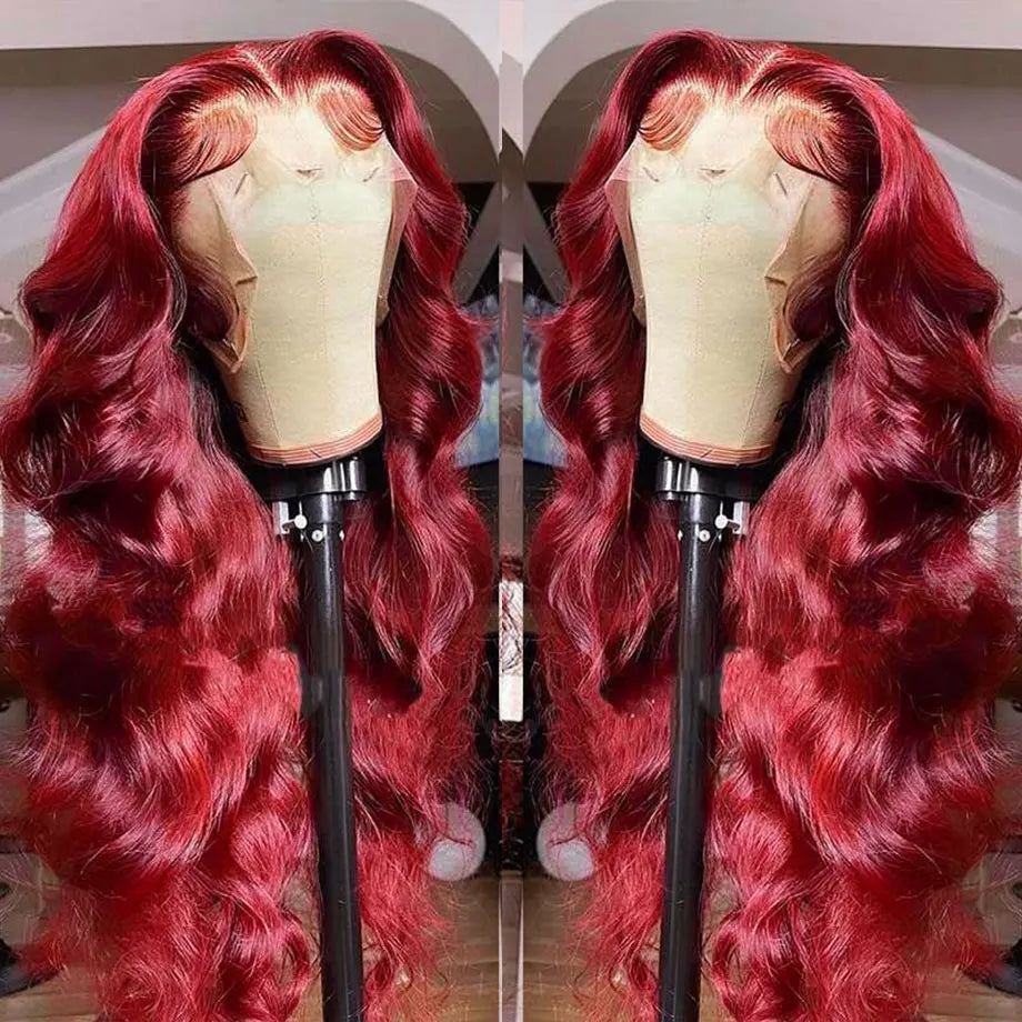 Burgundy 99J 13x6 HD Transparent Lace Front