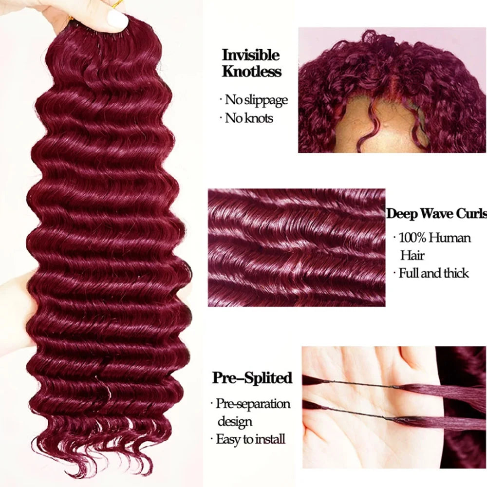 Burgundy Color 100% Human Hair