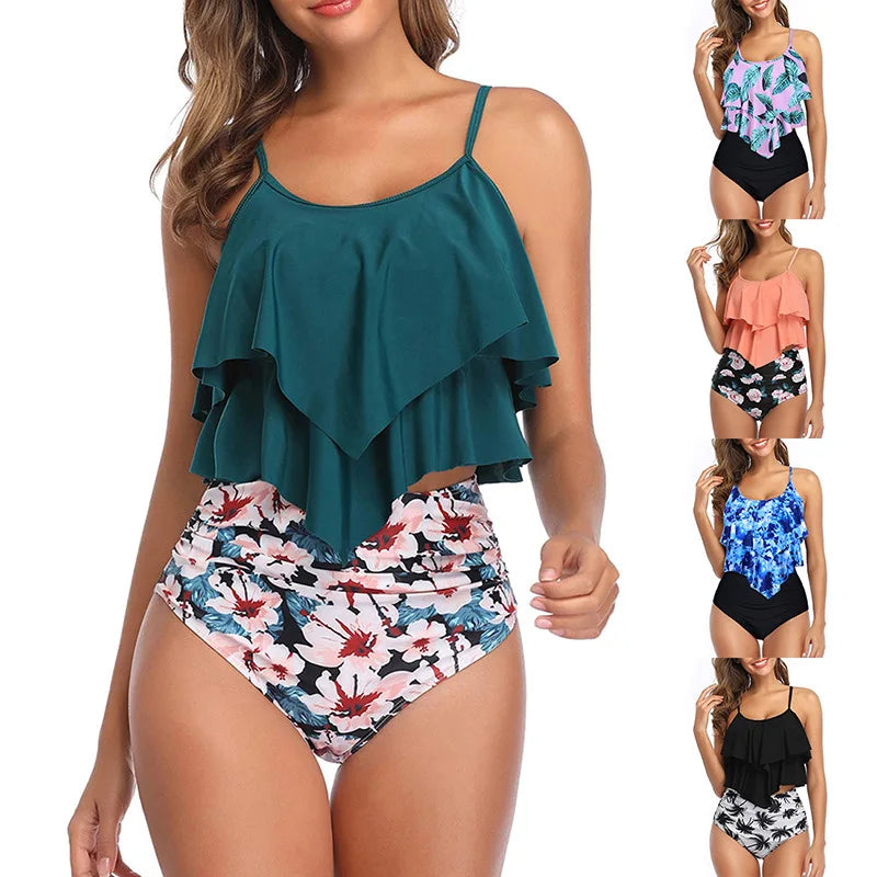Swimwear Ruffles Women Suits