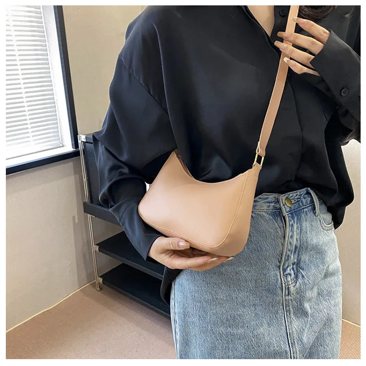 Fashionable and Trendy Solid-Color Handbag