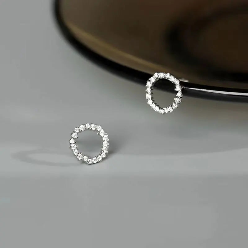 Delicate Small Circle Stud Earrings