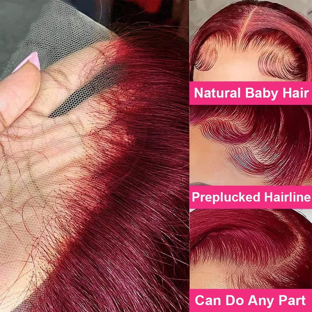 99J Burgundy Short Bob Wigs