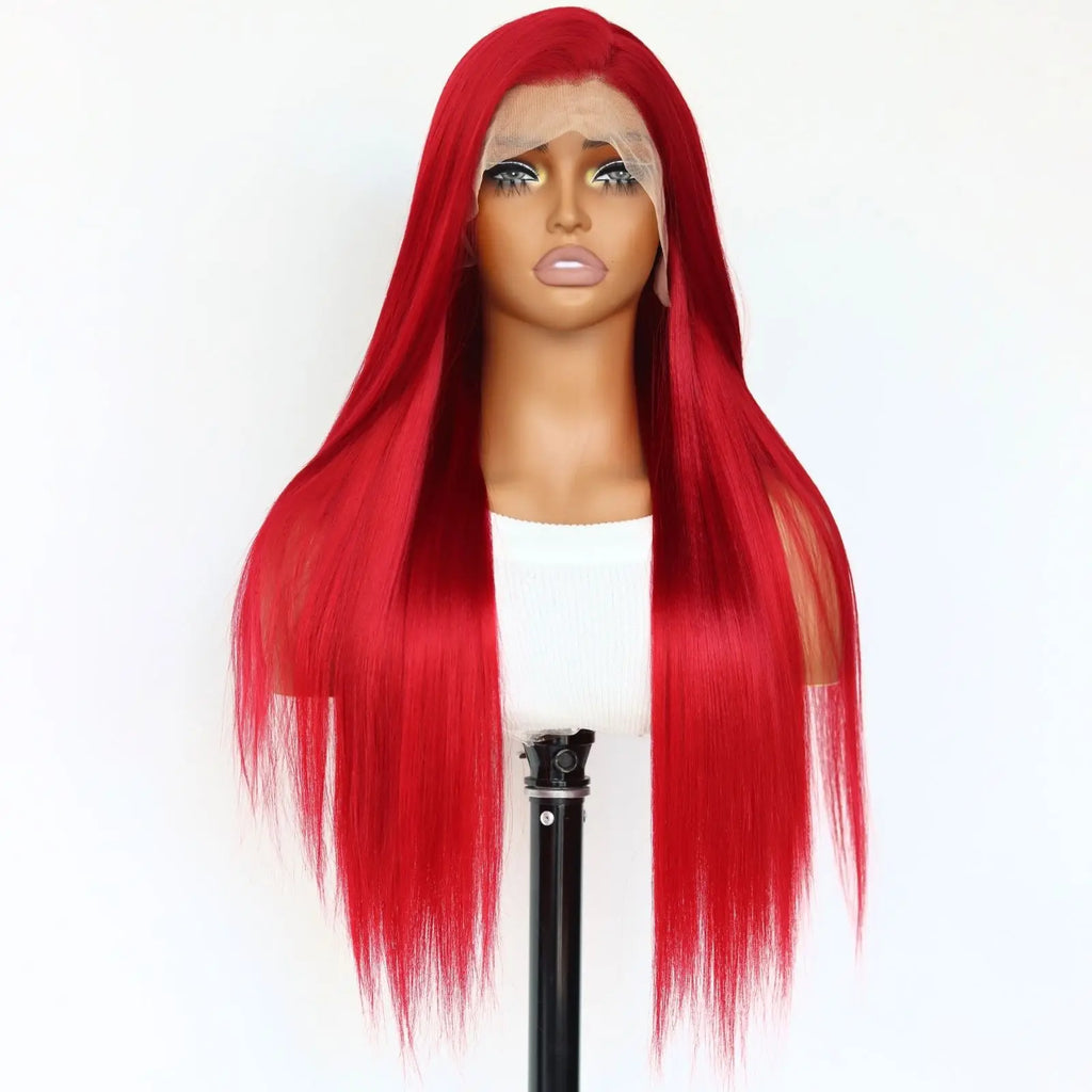 13X4 Burgundy Red Wig