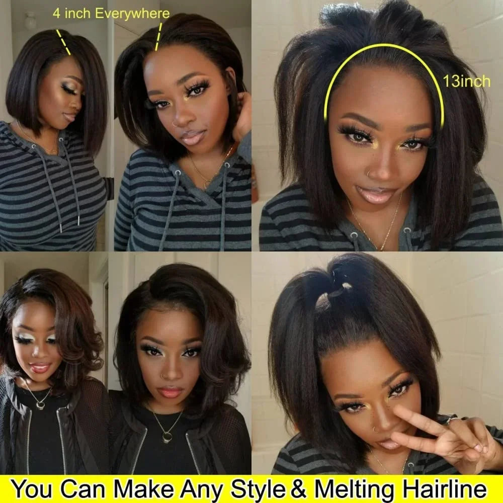 16A Kinky Straight Lace Front Human Hair