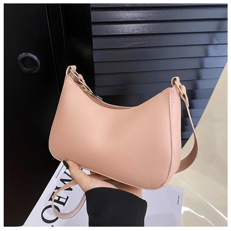 Fashionable and Trendy Solid-Color Handbag