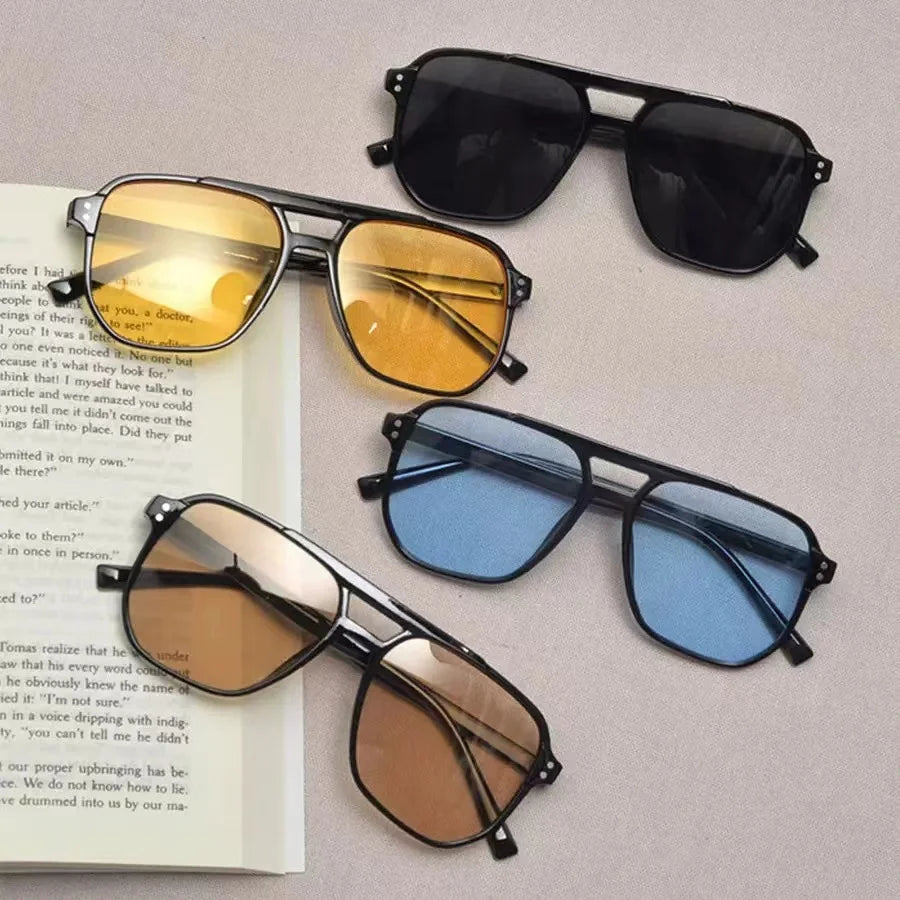 Vintage Men Women Big Sunglasses