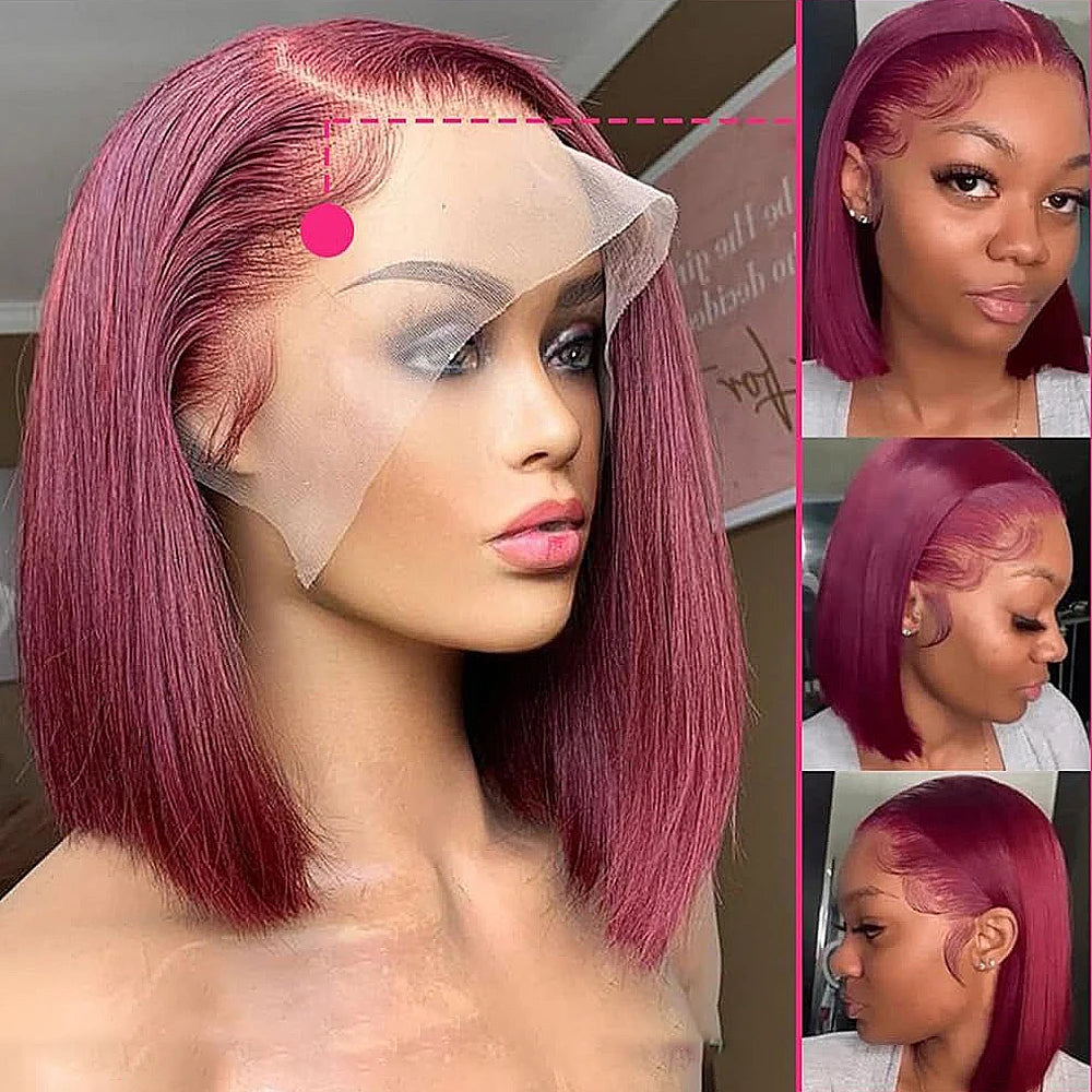 99J Burgundy Short Bob Wigs