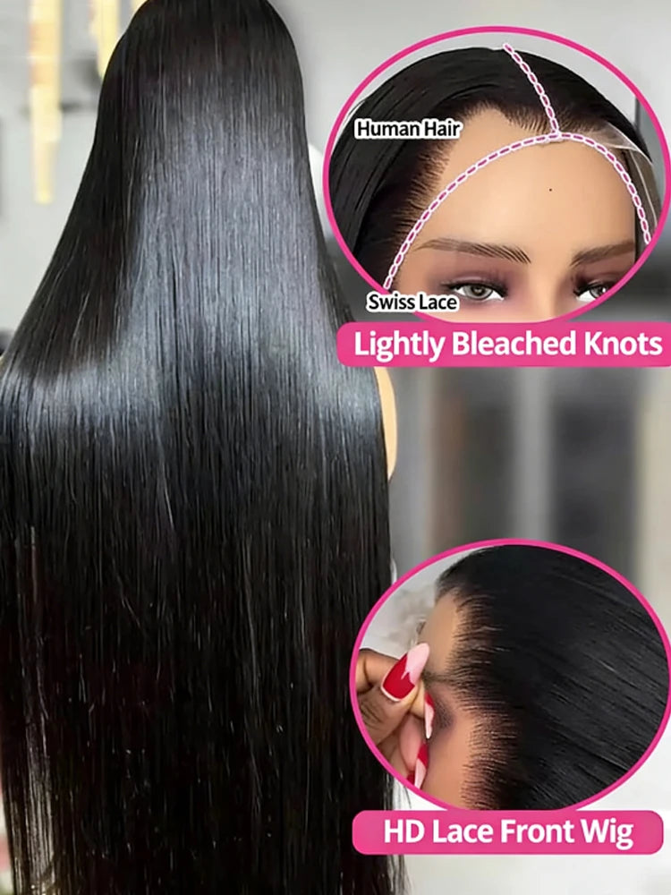 40 42 Inch Bone Straight Human Hair Wigs
