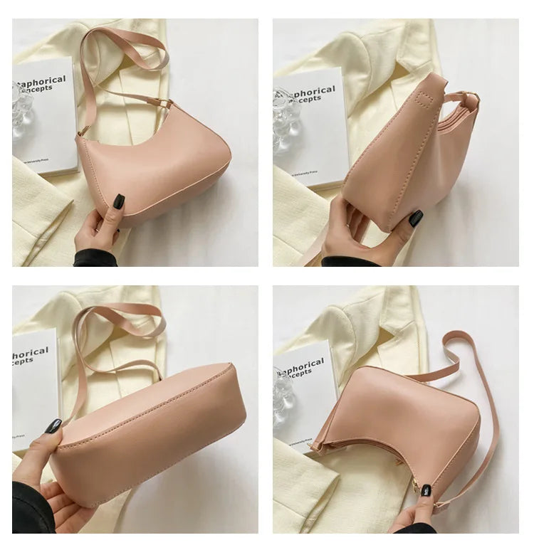 Fashionable and Trendy Solid-Color Handbag