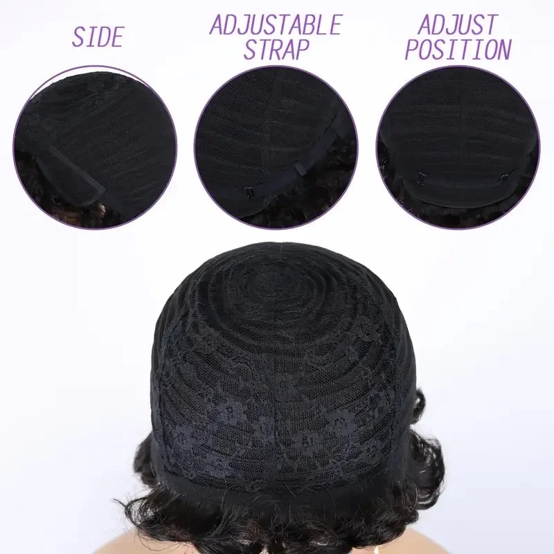 6 Inch Burgundy Short Loose Curly