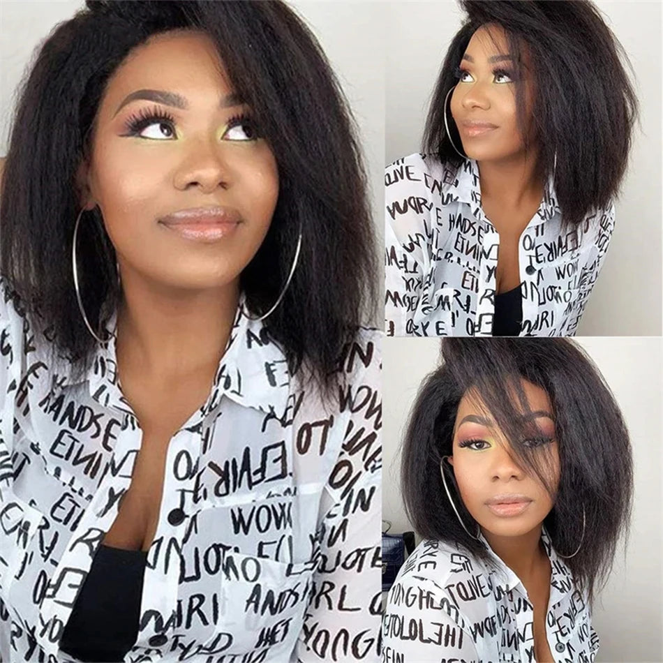 16A Kinky Straight Lace Front Human Hair