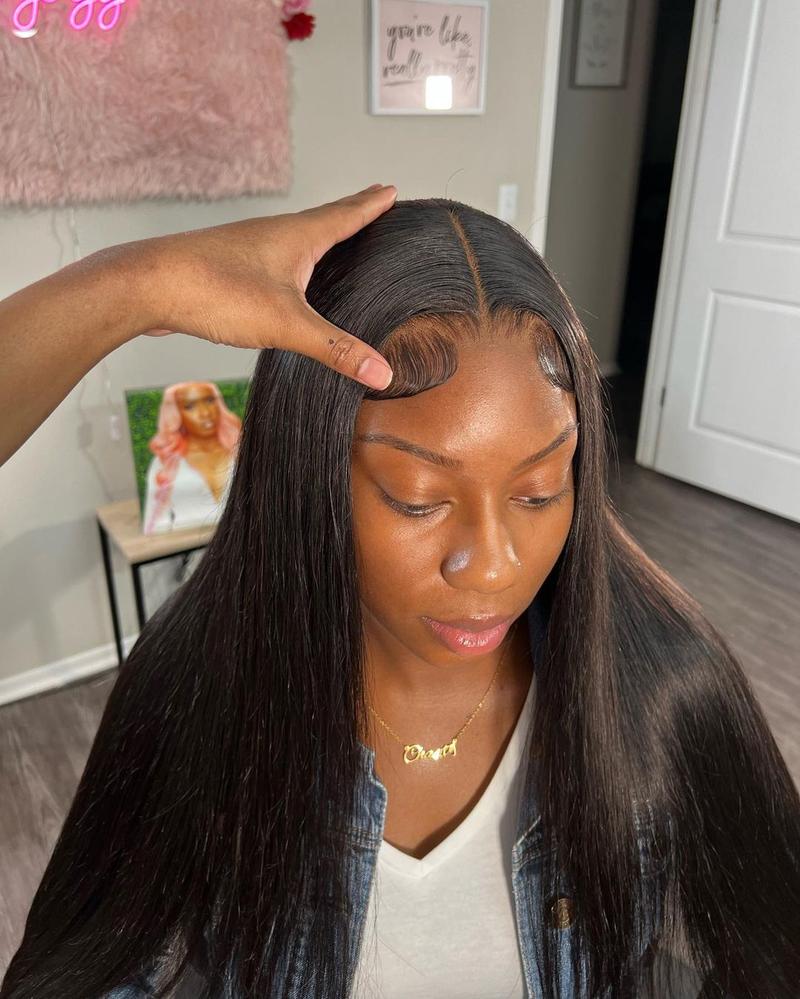 Natural Black Straight Lace Front Human Hair