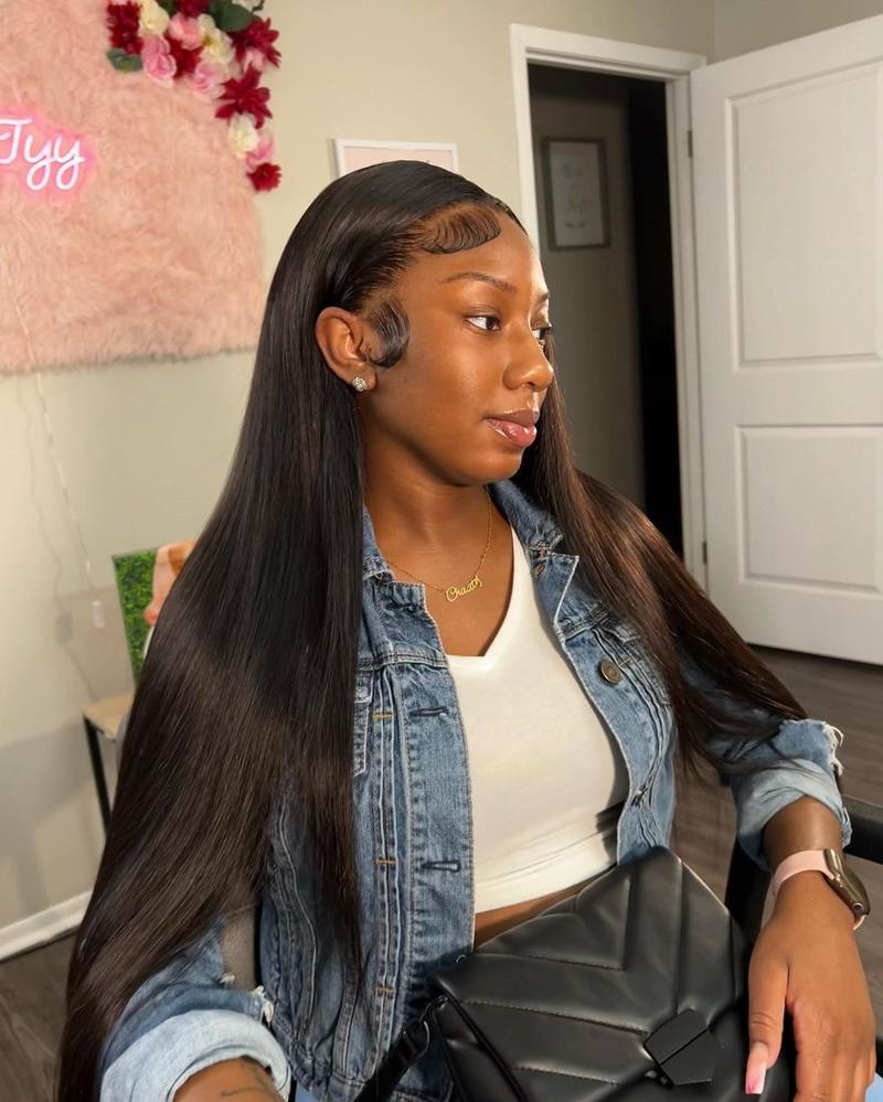 Natural Black Straight Lace Front Human Hair