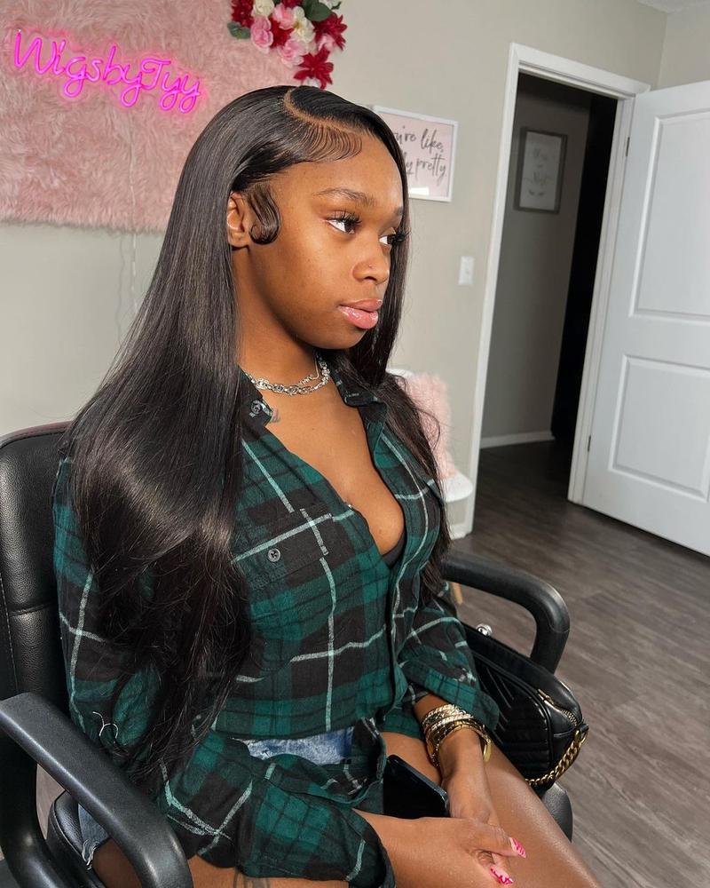 Natural Black Straight Lace Front Human Hair